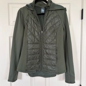 tek gear Olive Green Quilted Hooded Utility Jacket